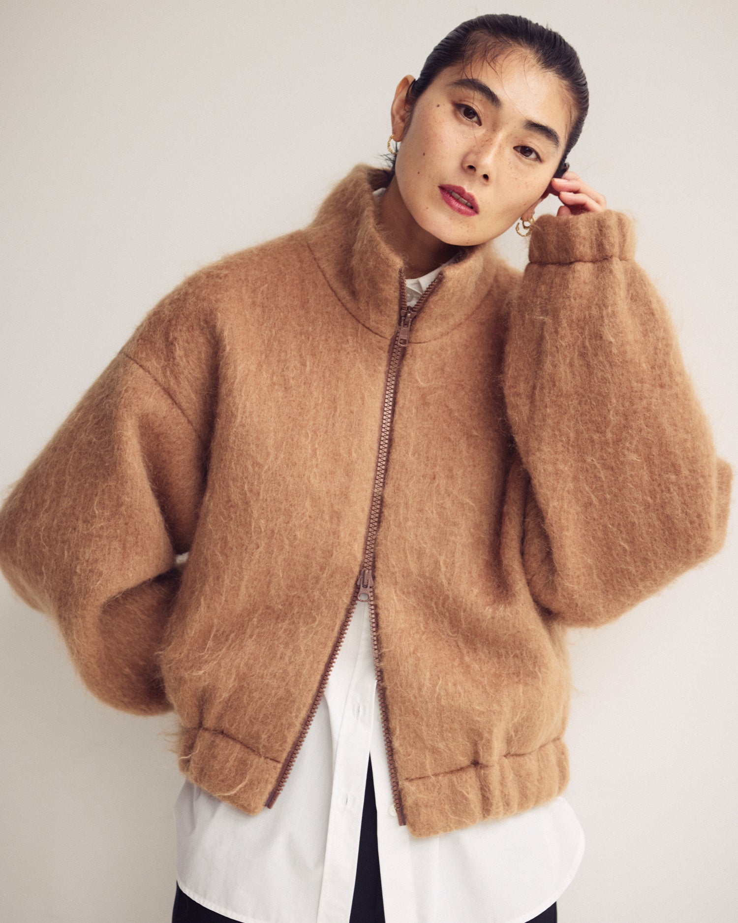 シャギーブルゾン<キャメル>