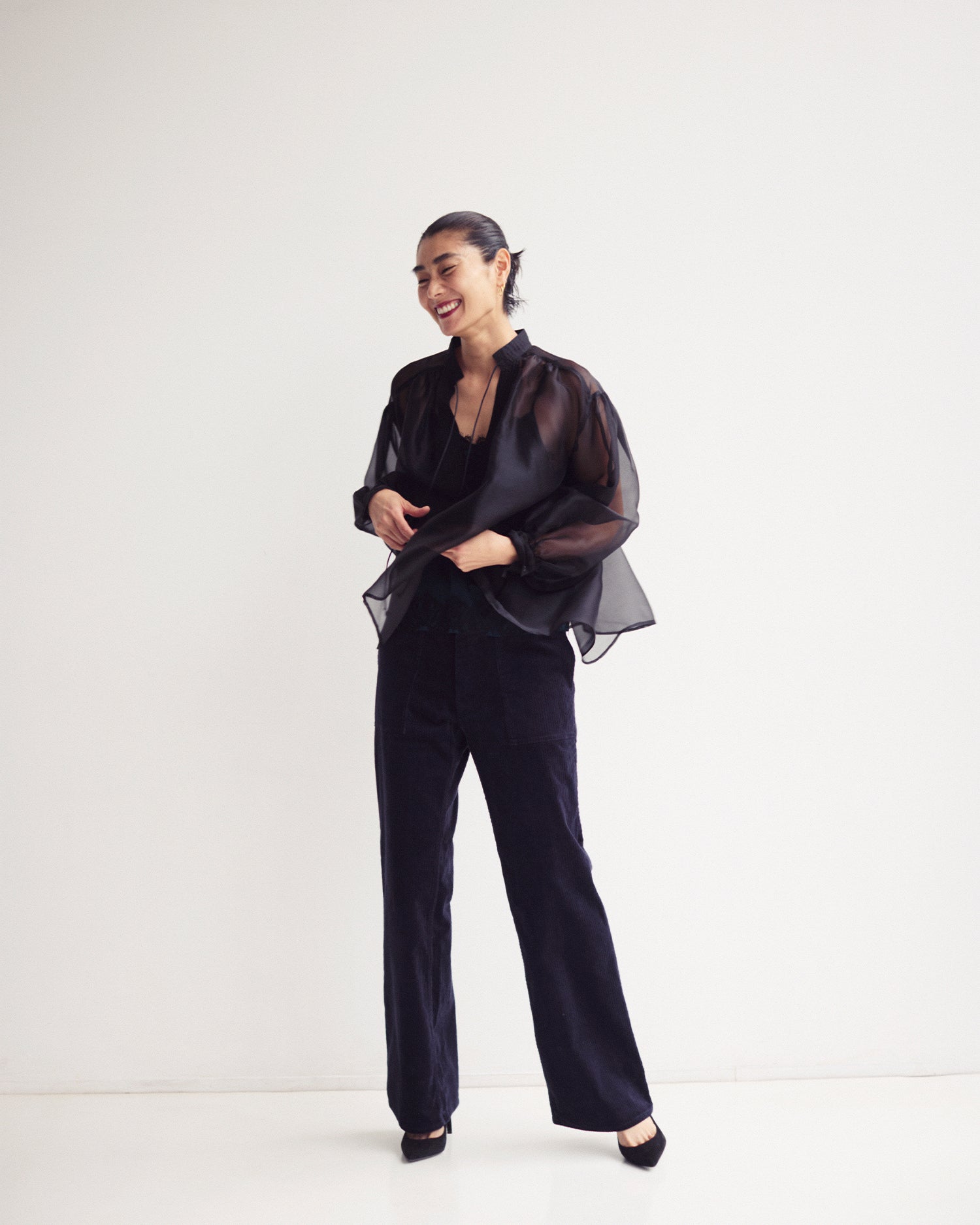 シルクボリュームブラウス