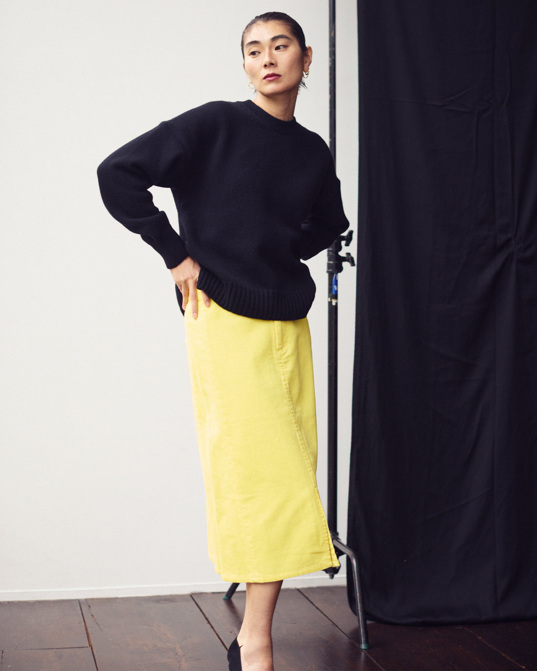 Corduroy skirt (yellow)