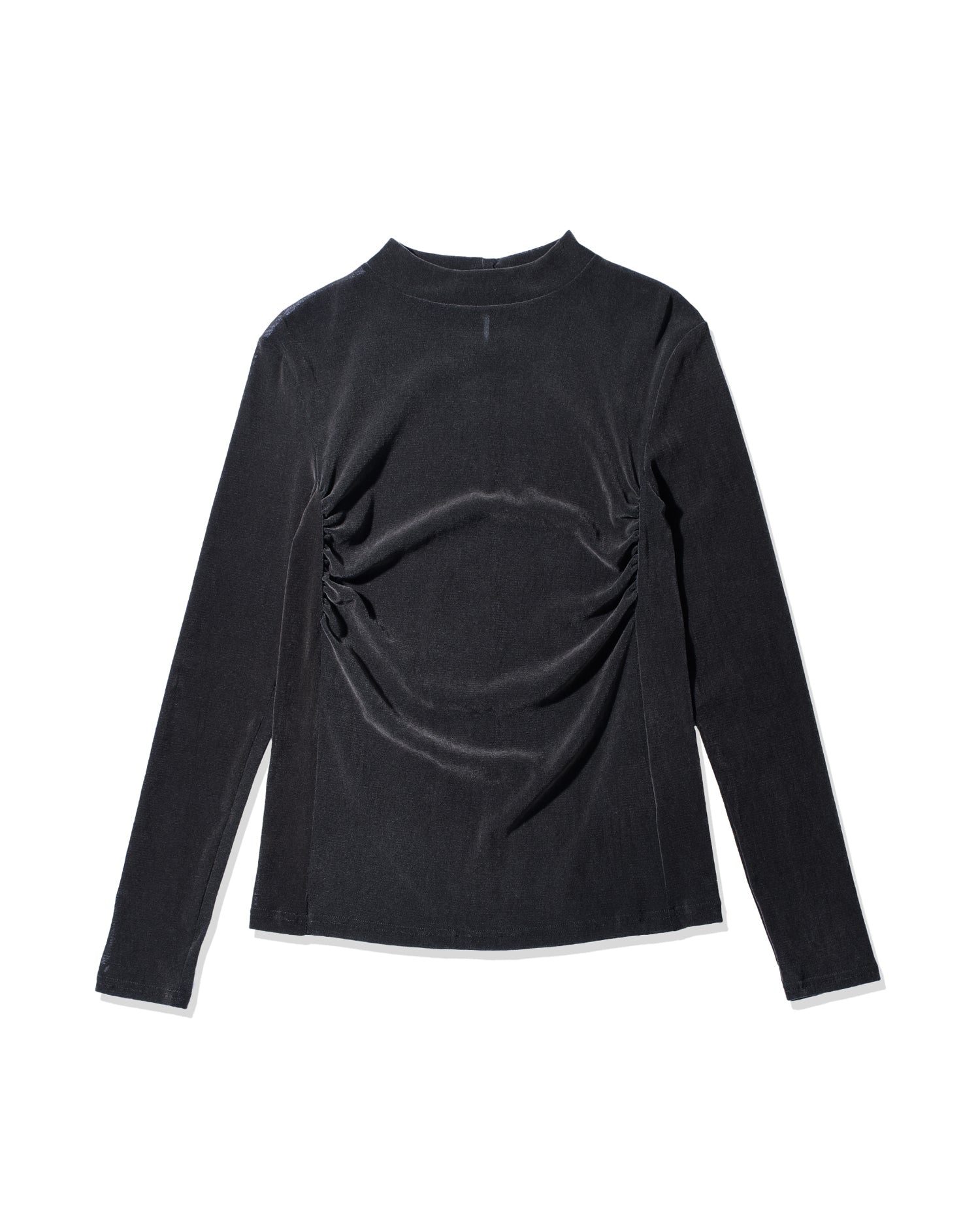 Flocked tulle pullover (black)