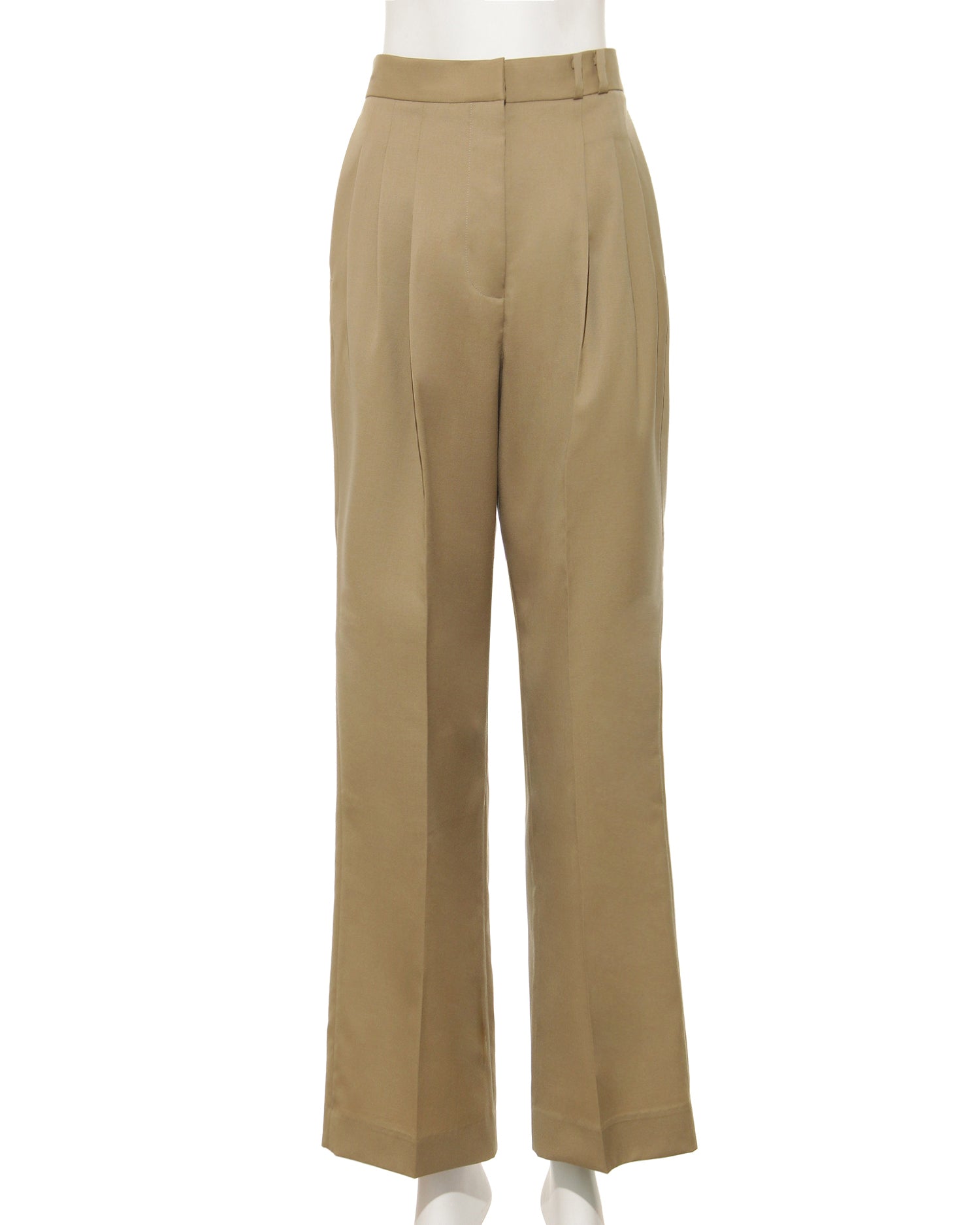 Semi-wide pleated pants &lt;camel&gt;