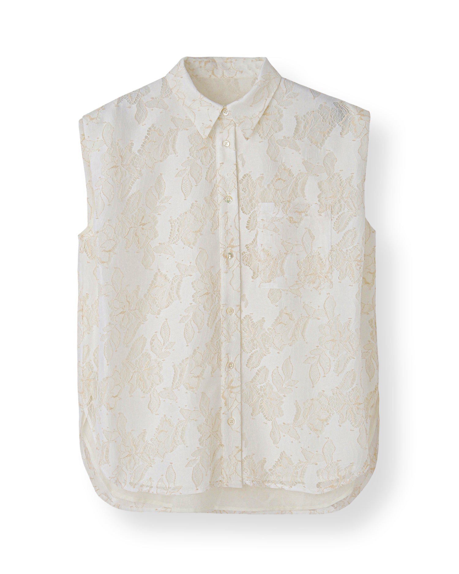 Lace sleeveless blouse (white)