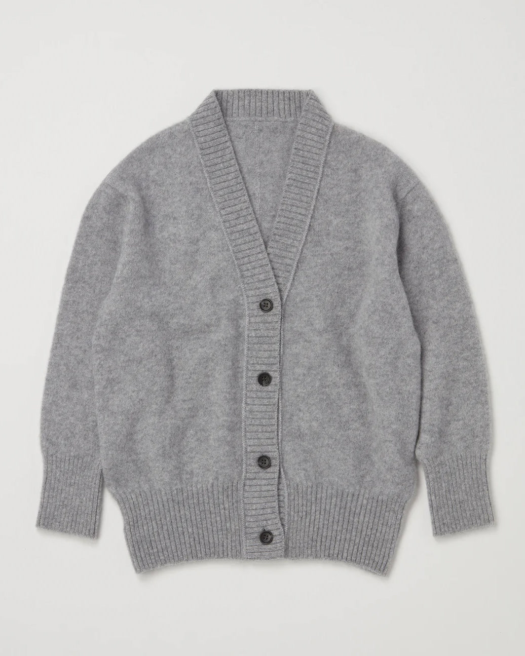 <TOQUE>アルパカウール縮絨ニットカーディガン<グレー>
