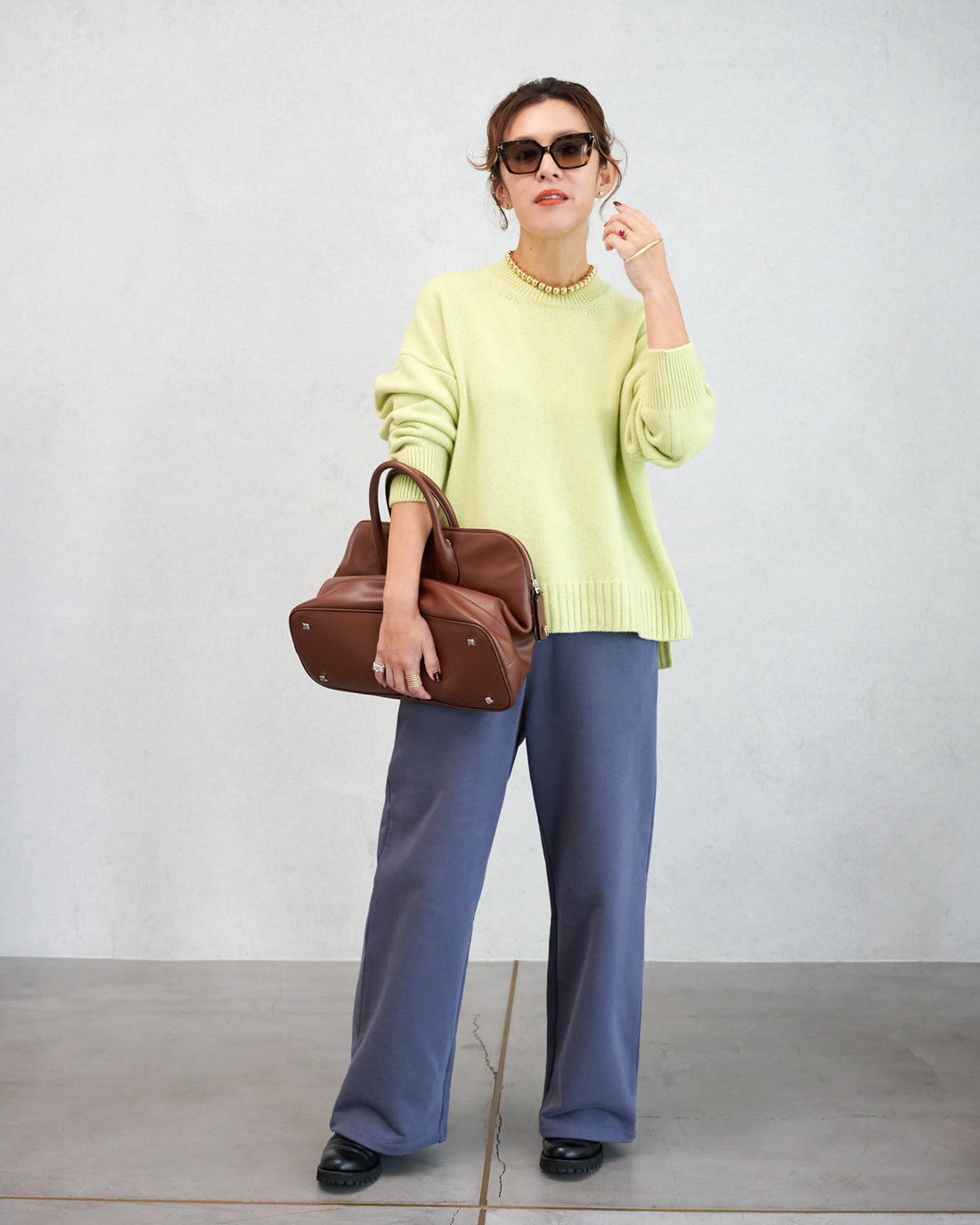 &lt;SLOANE Exclusive&gt; 5G Wool Cashmere Knit &lt;Lime&gt;