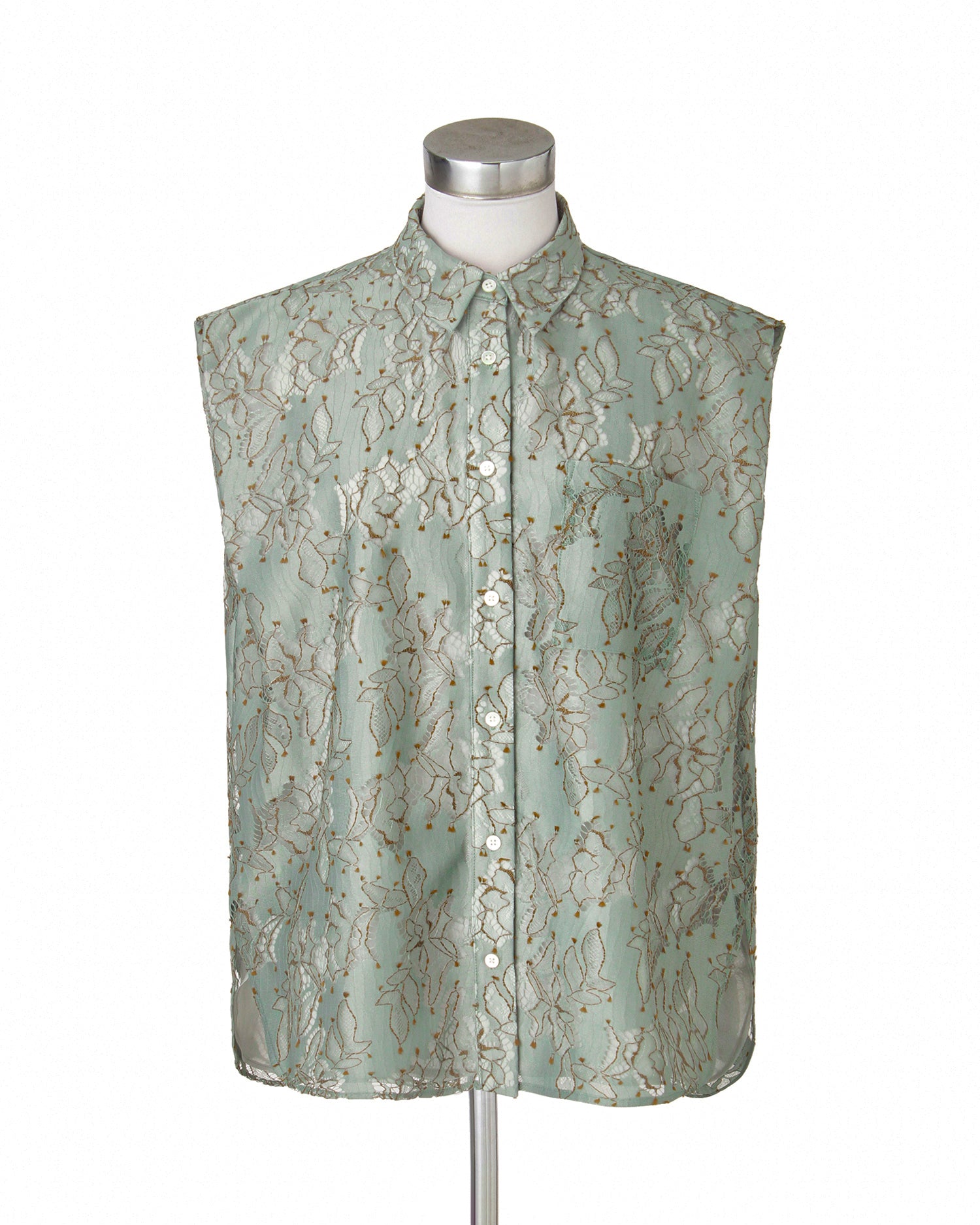 Lace sleeveless blouse (khaki)