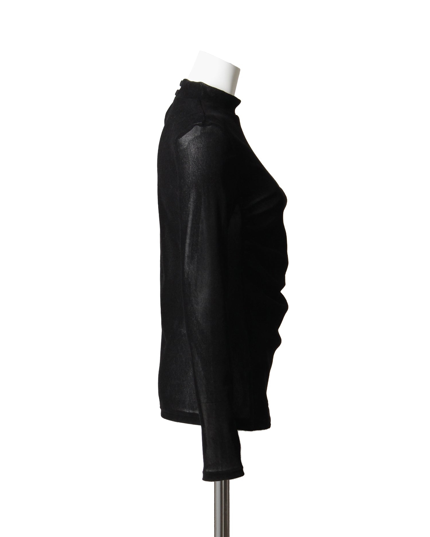 Flocked tulle pullover (black)
