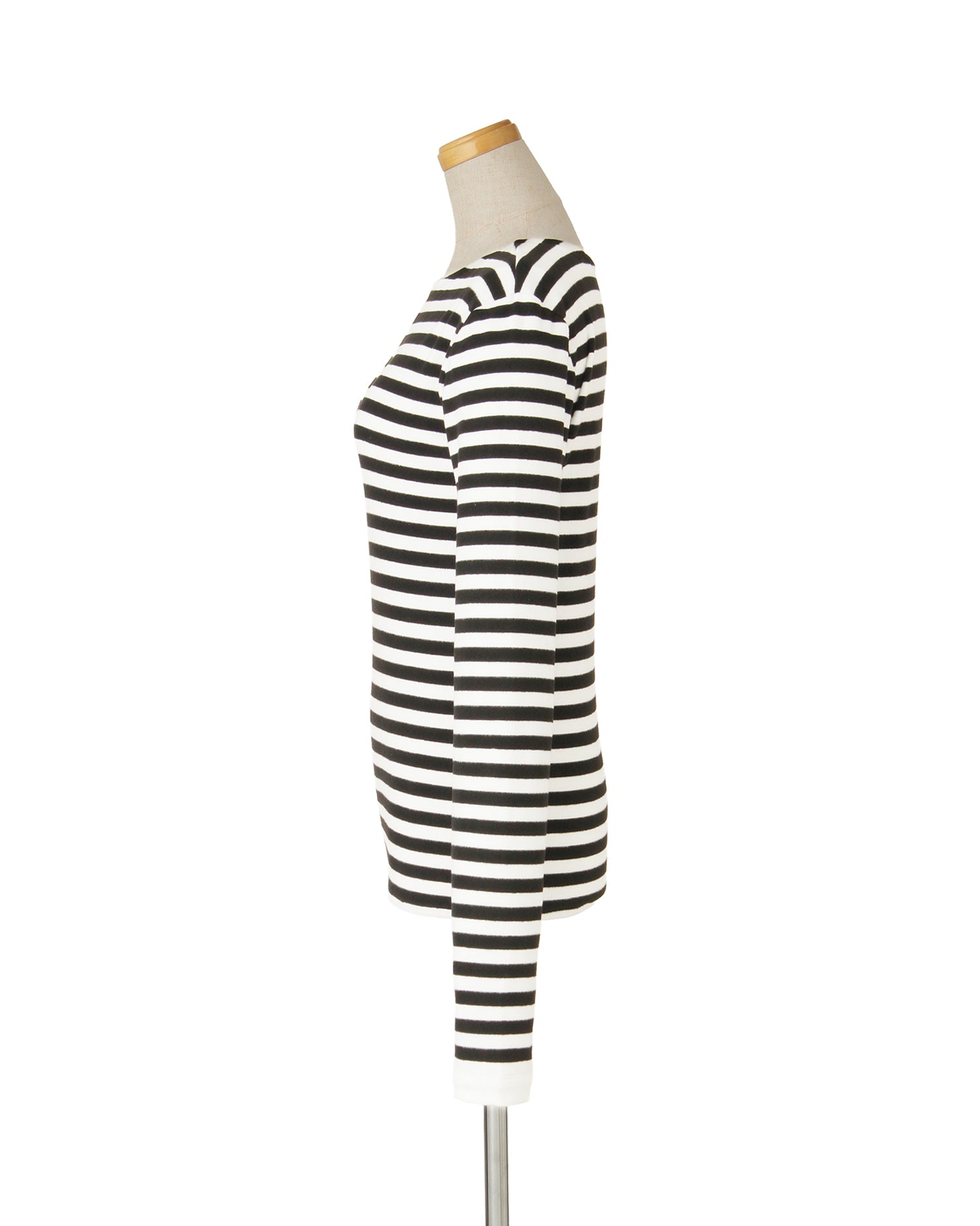 ジャージーカットソー<ブラック×ホワイト>