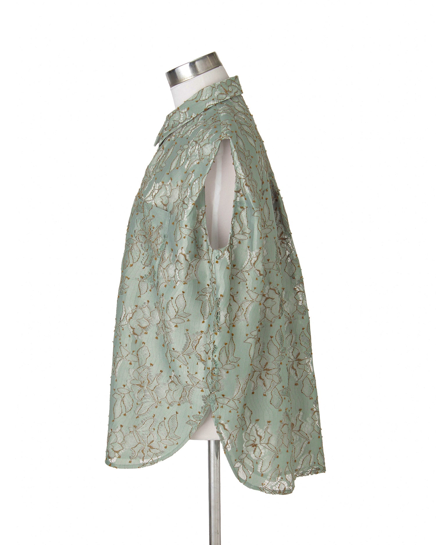 Lace sleeveless blouse (khaki)