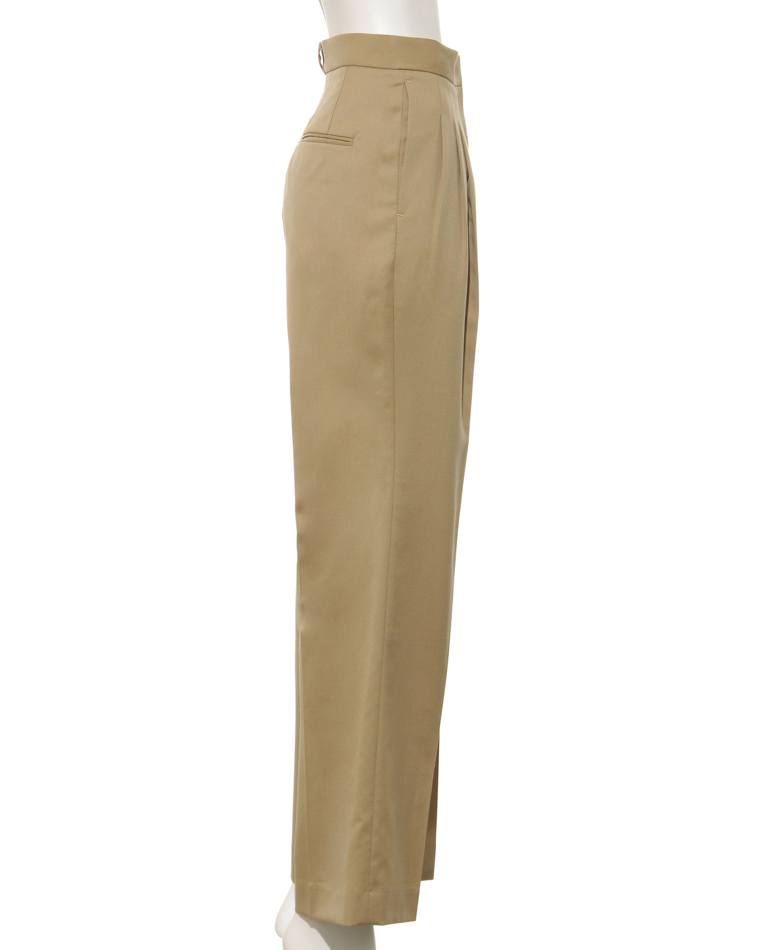 Semi-wide pleated pants &lt;camel&gt;