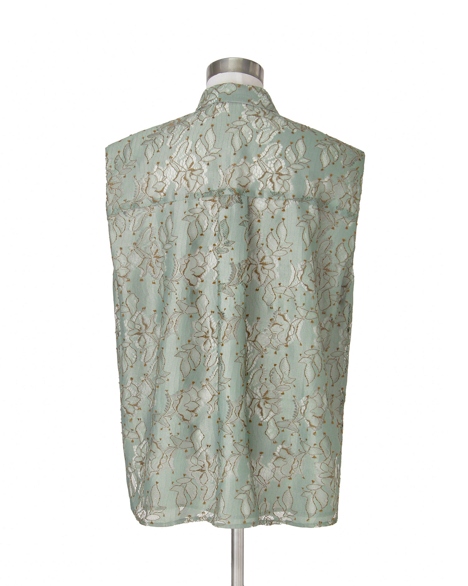Lace sleeveless blouse (khaki)