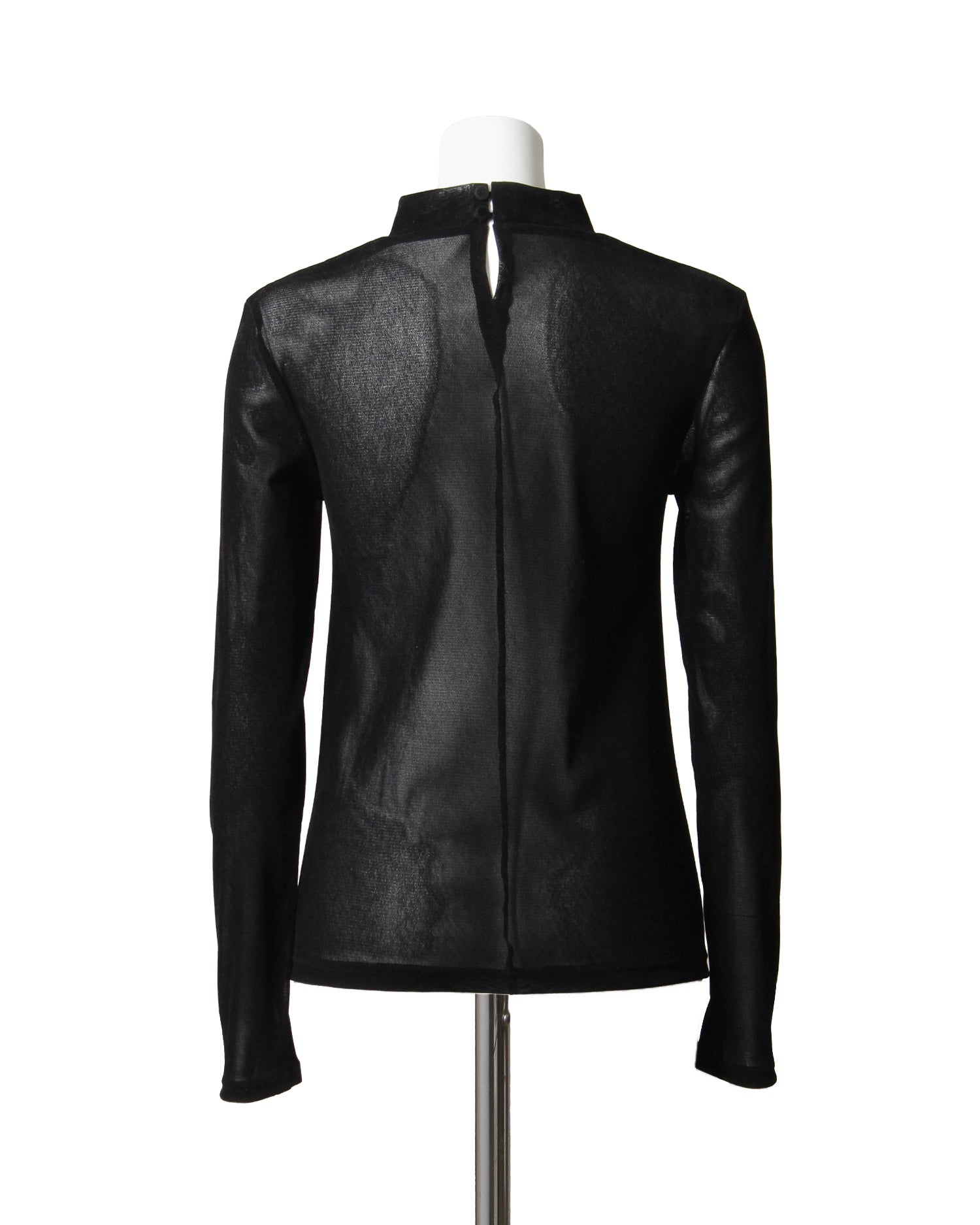 Flocked tulle pullover (black)