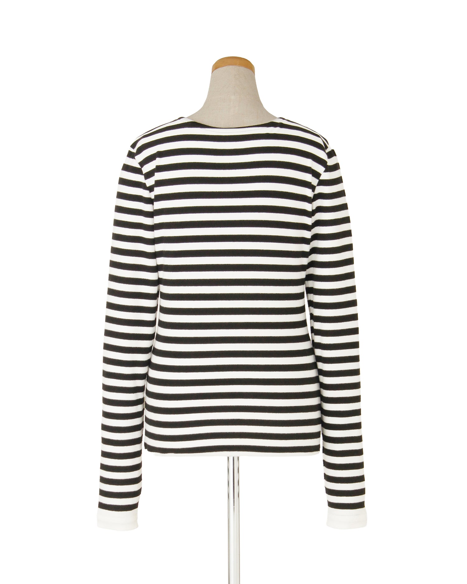 ジャージーカットソー<ブラック×ホワイト>