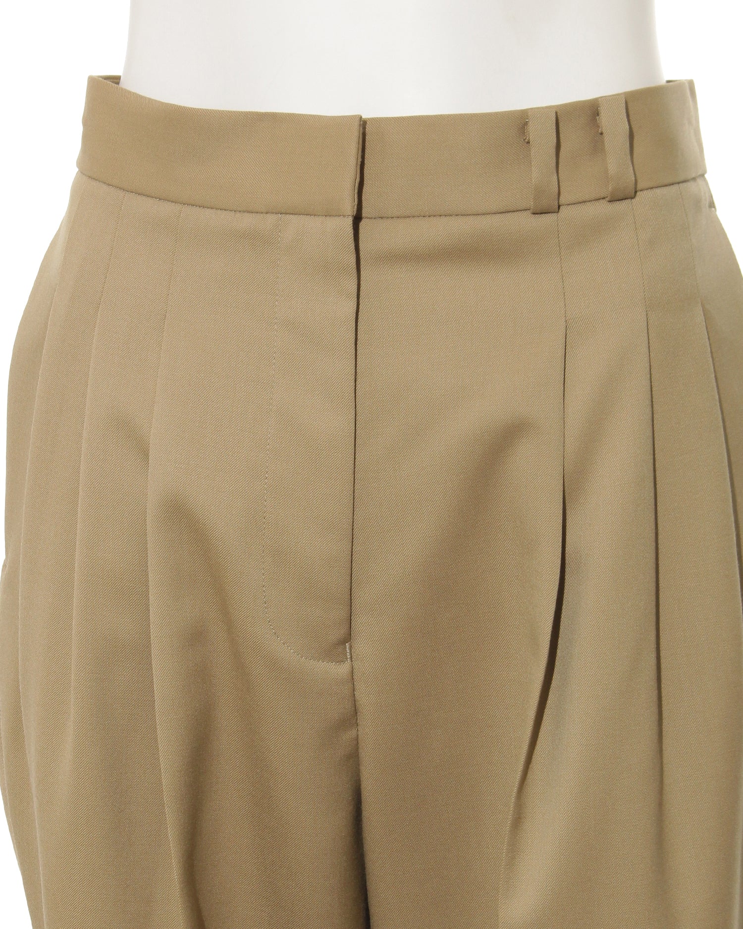 Semi-wide pleated pants &lt;camel&gt;