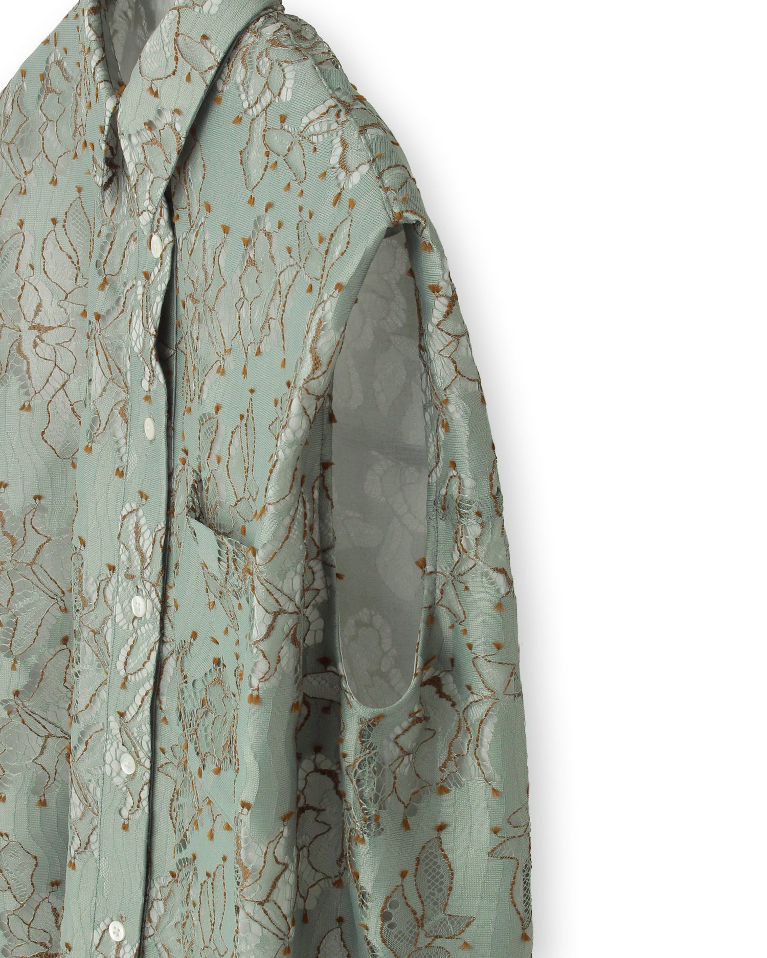 Lace sleeveless blouse (khaki)