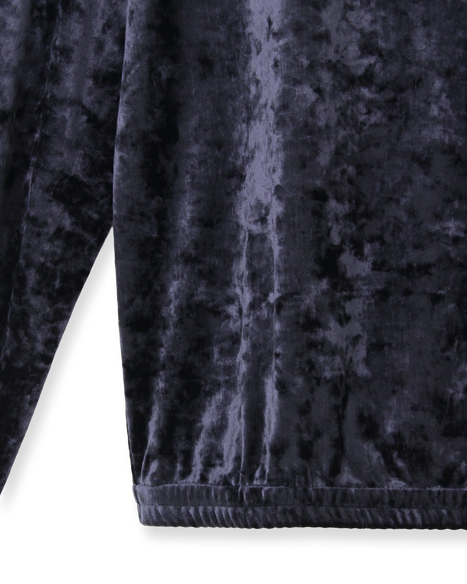 ベロアクルーネックプルオーバー<ネイビー>