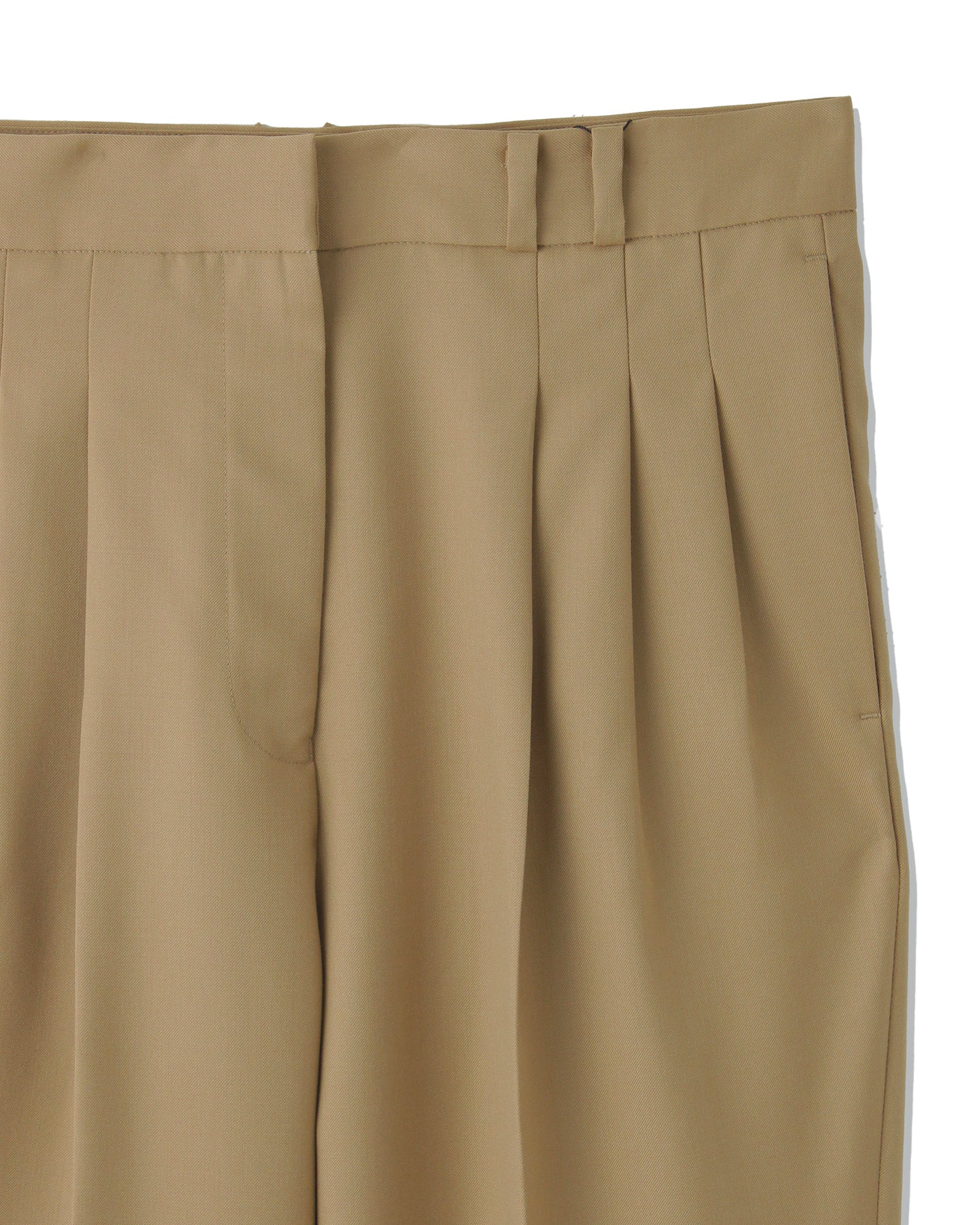 Semi-wide pleated pants &lt;camel&gt;