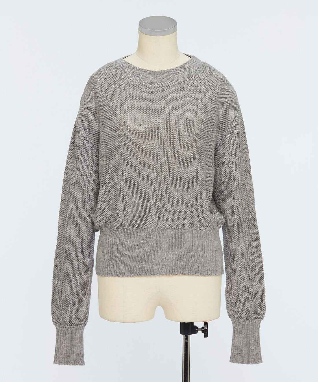 <TOQUE>アルパカシルクハニカムメッシュニット<グレー>