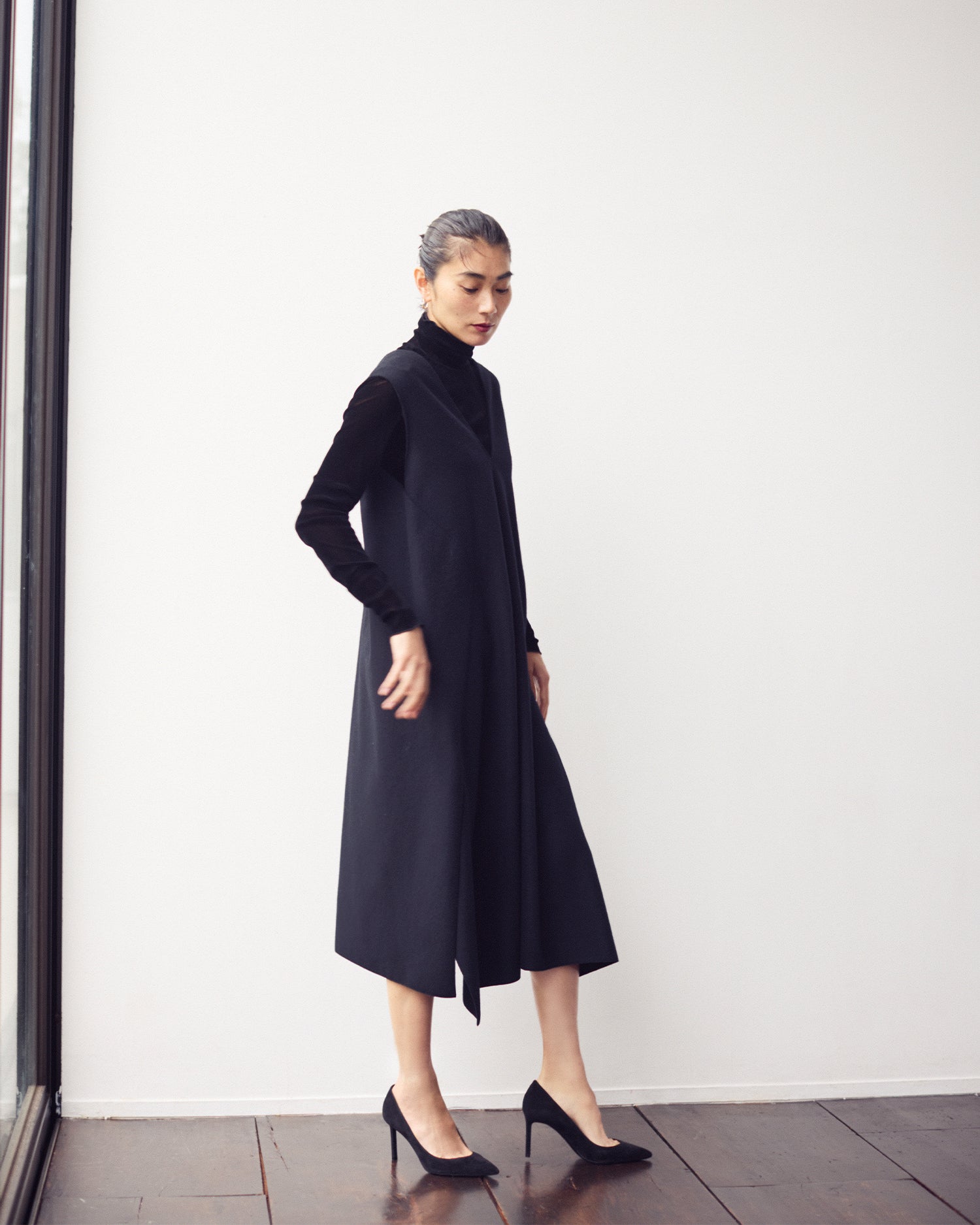 ベロア調タートルプルオーバー