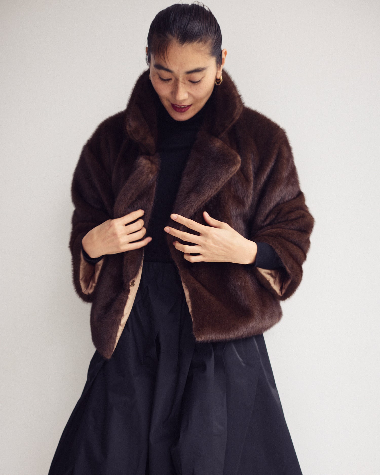 reversible faux fur jacket