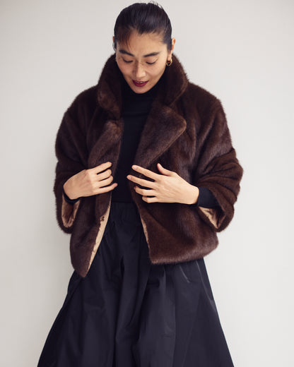 reversible faux fur jacket