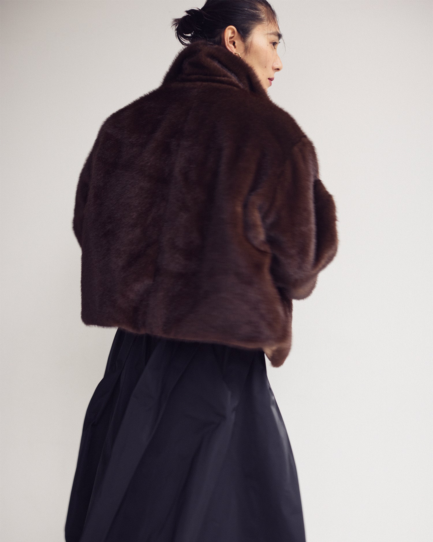 reversible faux fur jacket