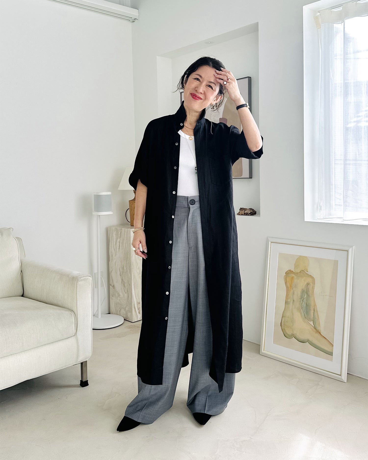 【受注販売】TICCA for AMARC リネンテント半袖シャツワンピース