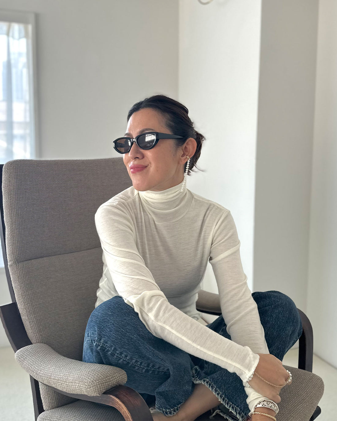 [New Color] Turtleneck Cut-and-Sewn <off-white></off-white>
