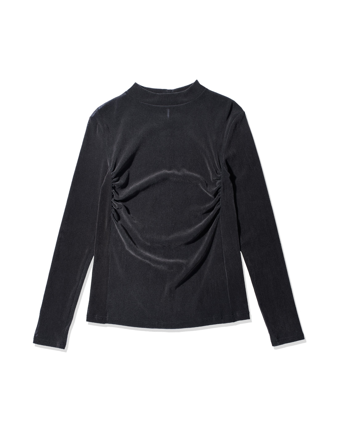 Flocked tulle pullover (black)