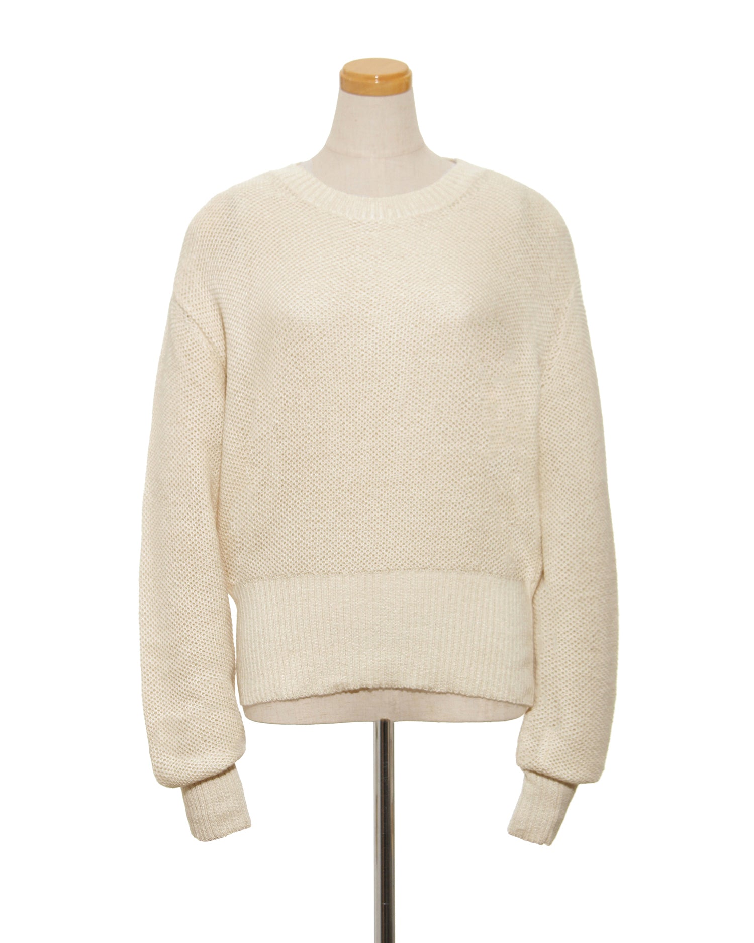 ＜TOQUE＞アルパカシルクハニカムメッシュニット＜オフホワイト＞