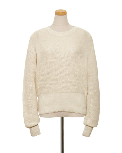 ＜TOQUE＞アルパカシルクハニカムメッシュニット＜オフホワイト＞