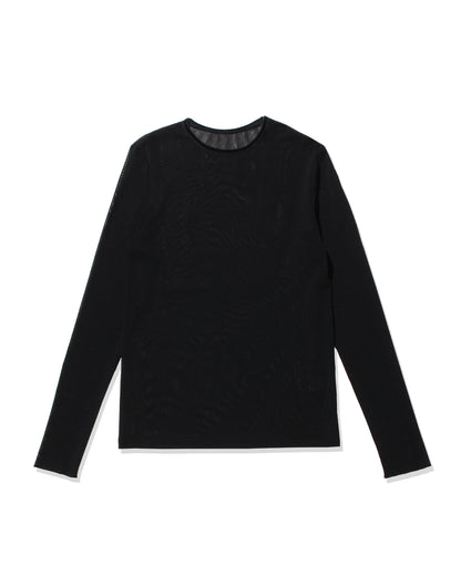 Crew neck tulle pullover &amp;lt;Black&amp;gt;