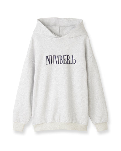 【POP UP STORE先行販売】NUMBER.b ロゴパーカ（刺繍）＜ライトグレー＞