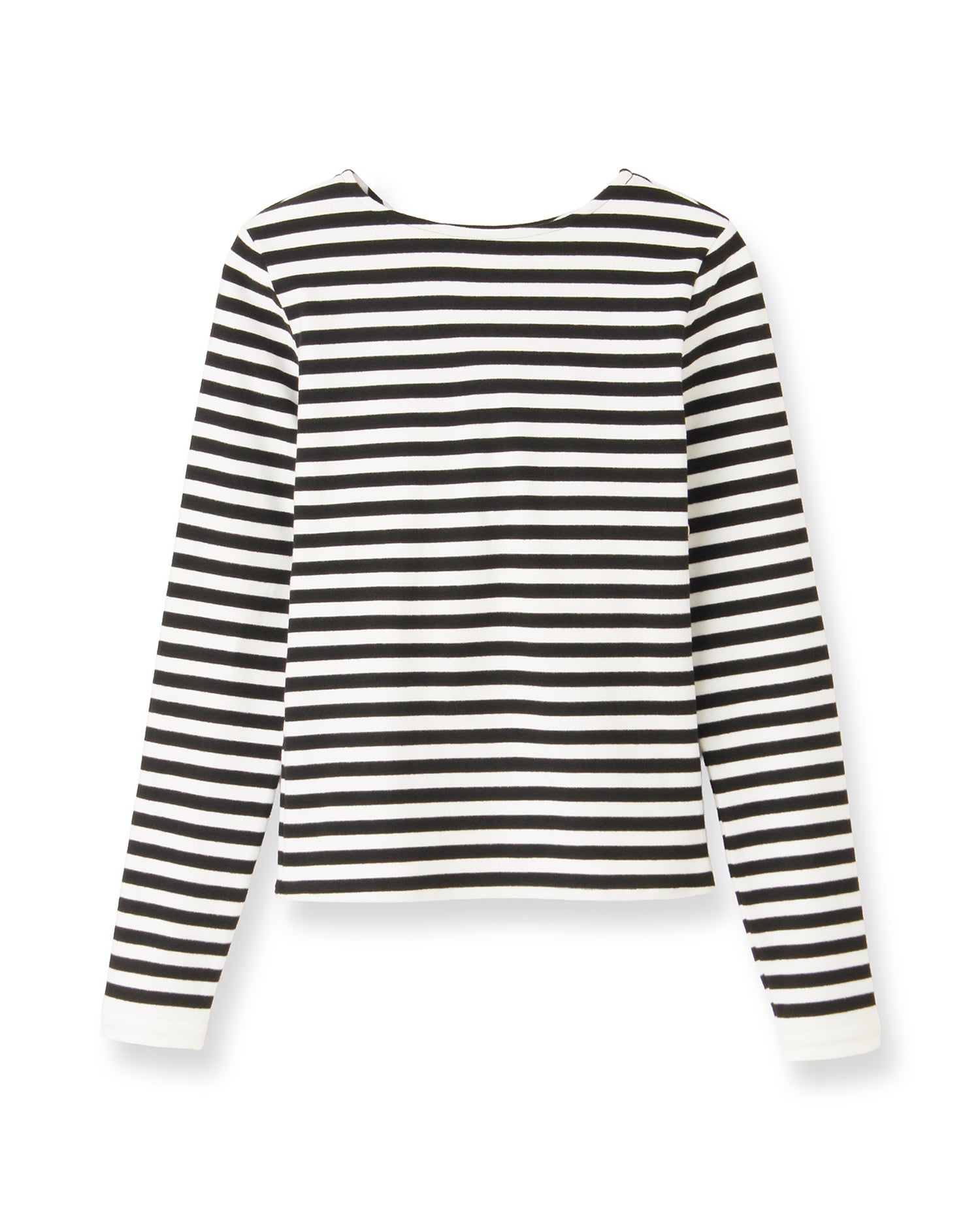 ジャージーカットソー＜ブラック×ホワイト＞