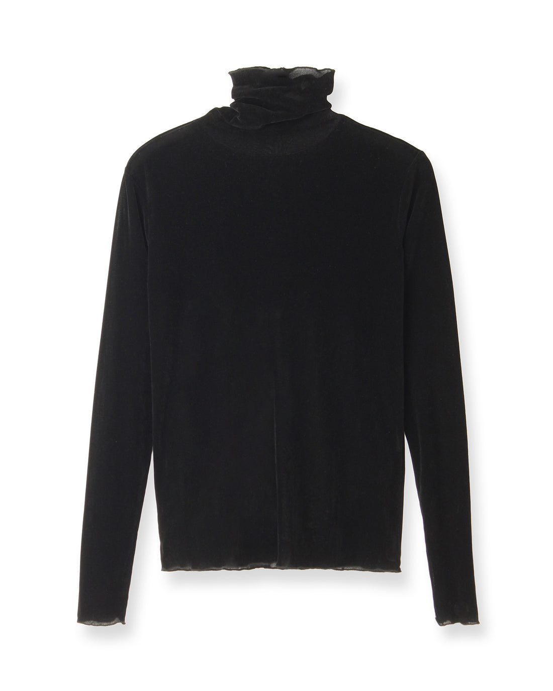 Velour-like turtleneck pullover