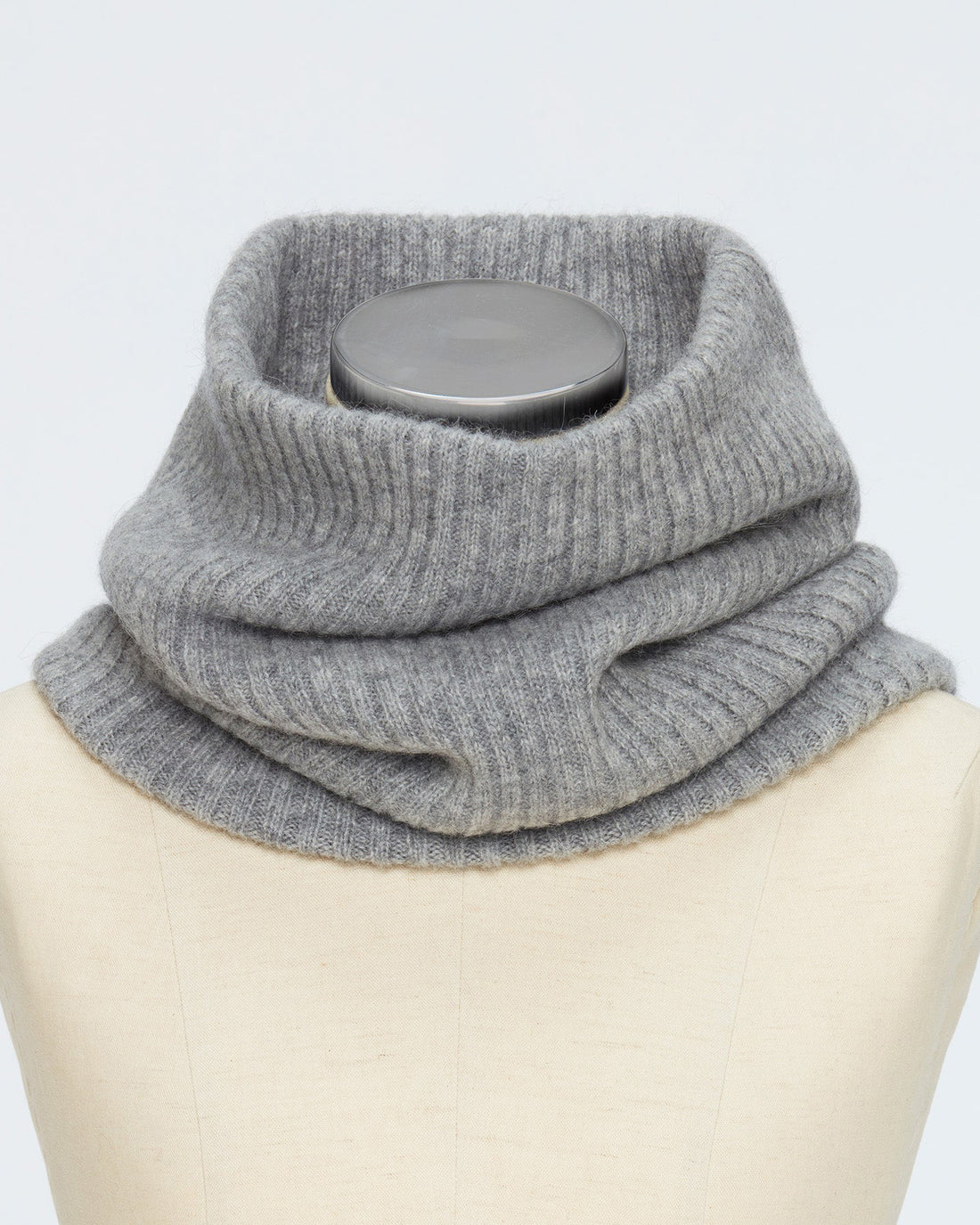 <TOQUE>アルパカウール縮絨ニットネックウォーマー<グレー>