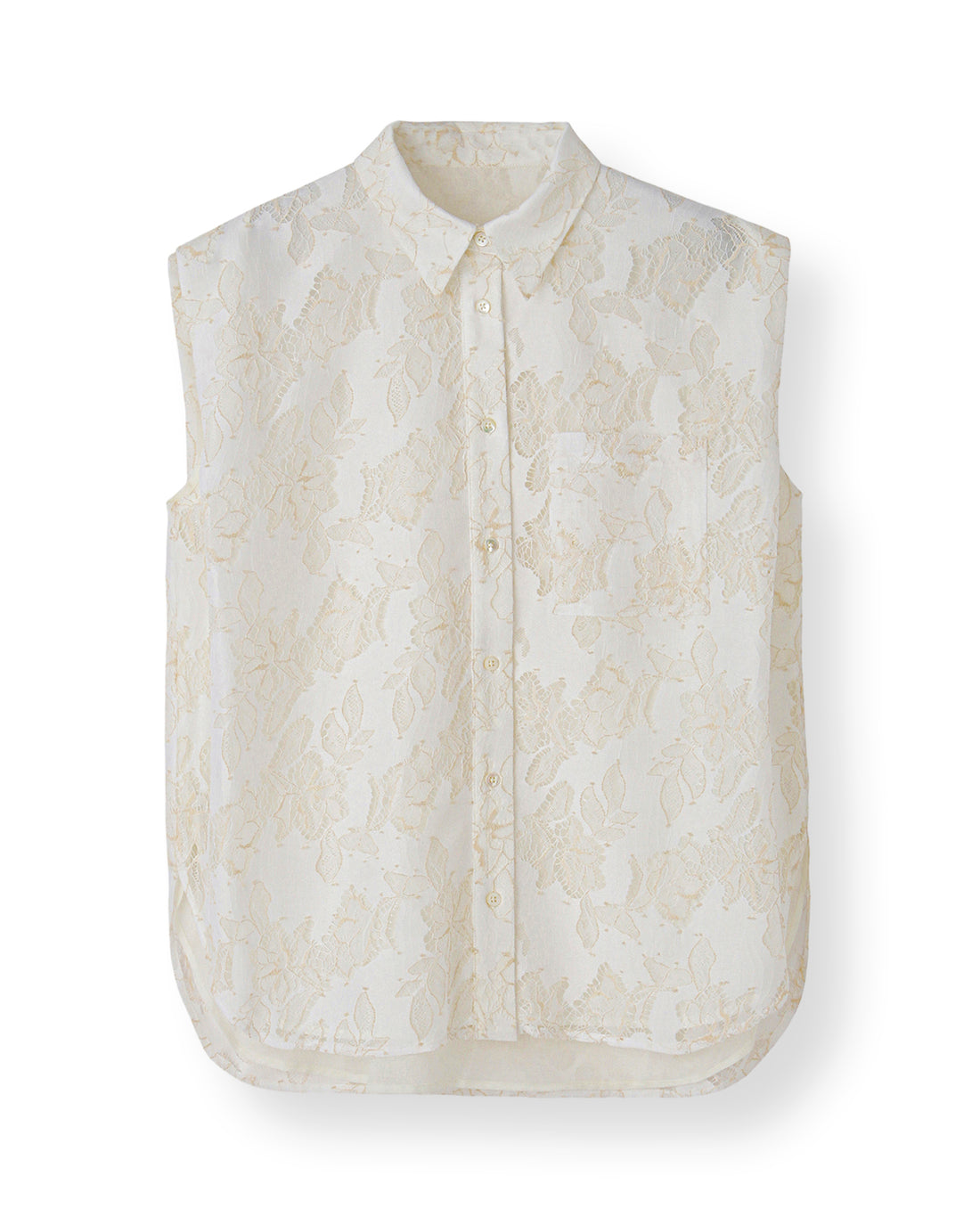 Lace sleeveless blouse (white)
