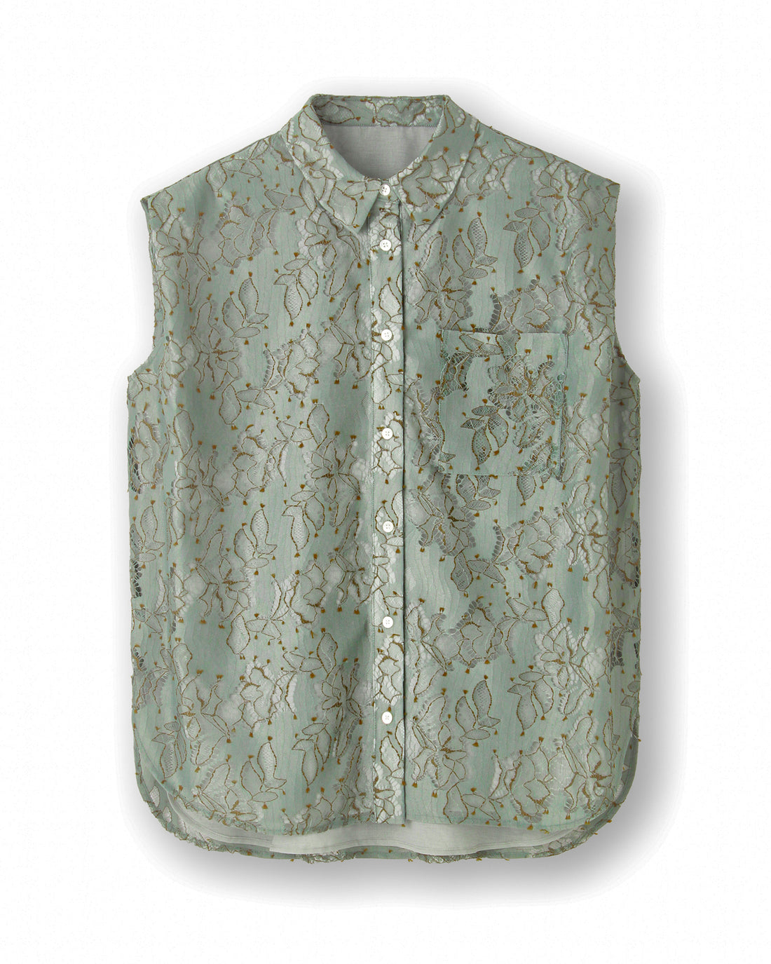 Lace sleeveless blouse (khaki)