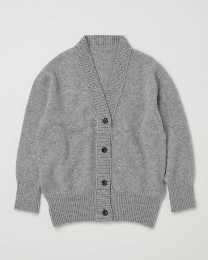 ＜TOQUE＞アルパカウール縮絨ニットカーディガン＜グレー＞