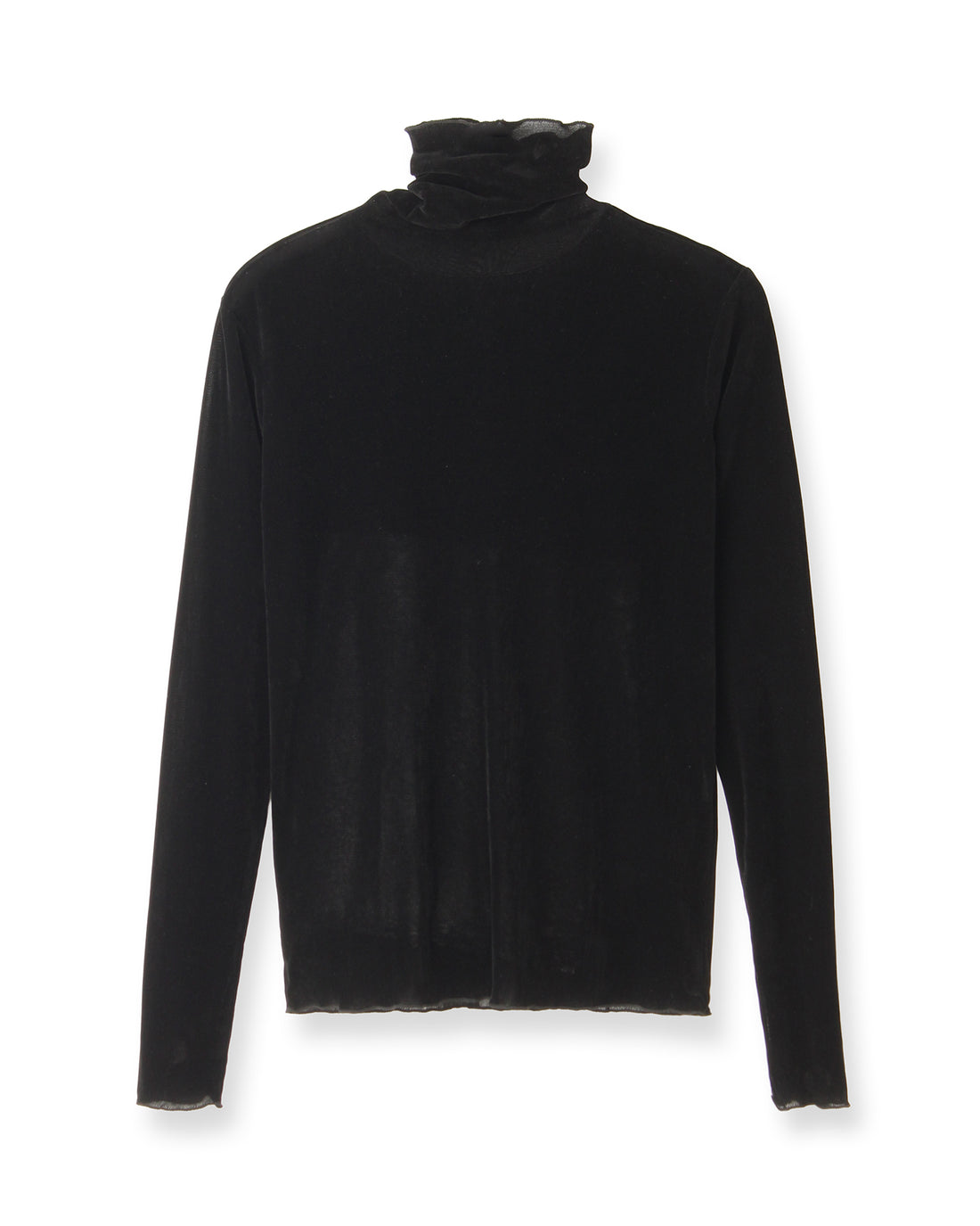 Velour-like turtleneck pullover