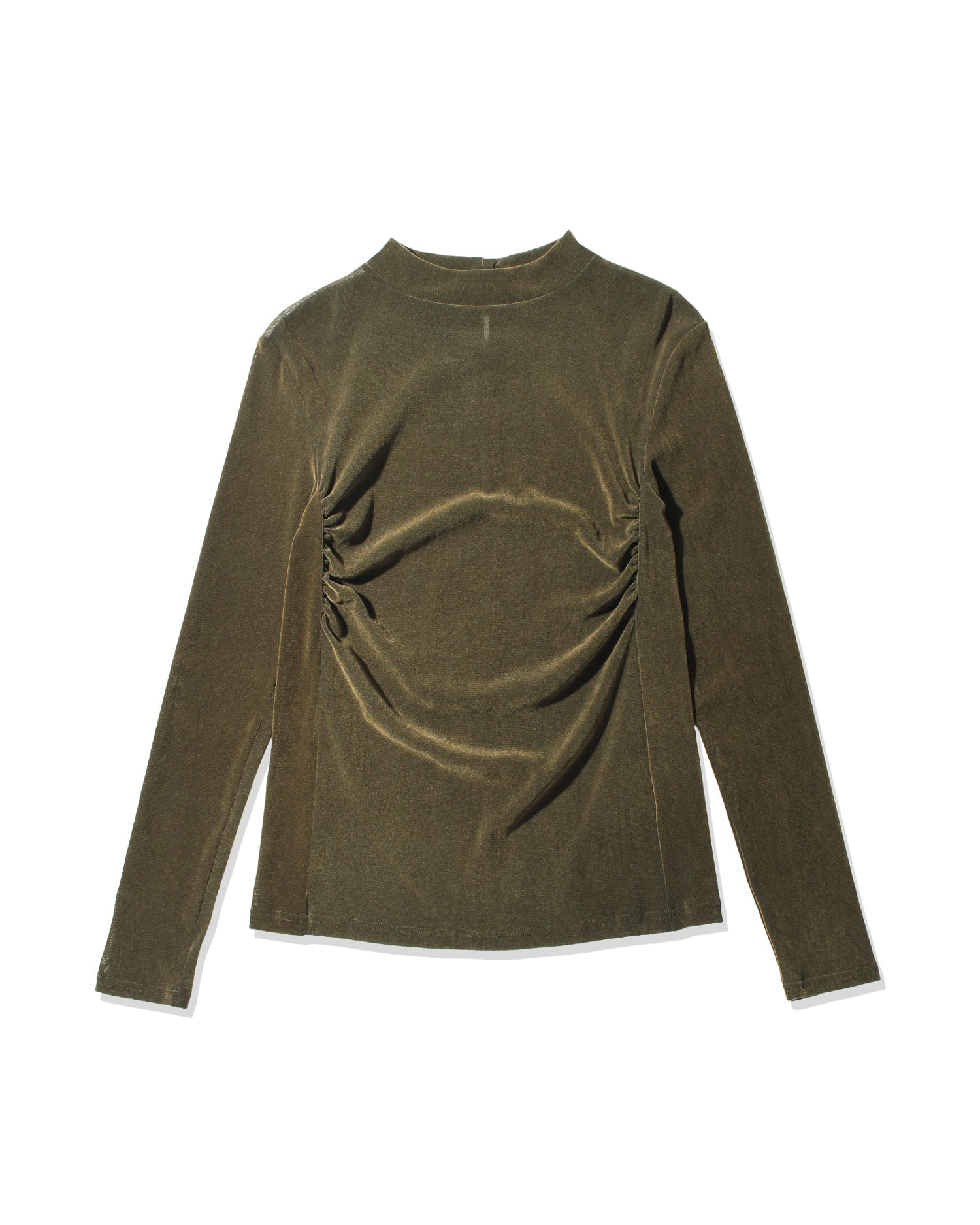 Flocked tulle pullover (olive green)