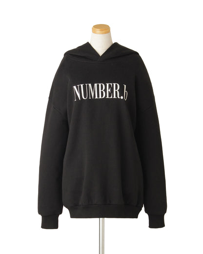 【POP UP STORE先行販売】NUMBER.b ロゴパーカ（刺繍）＜ブラック＞