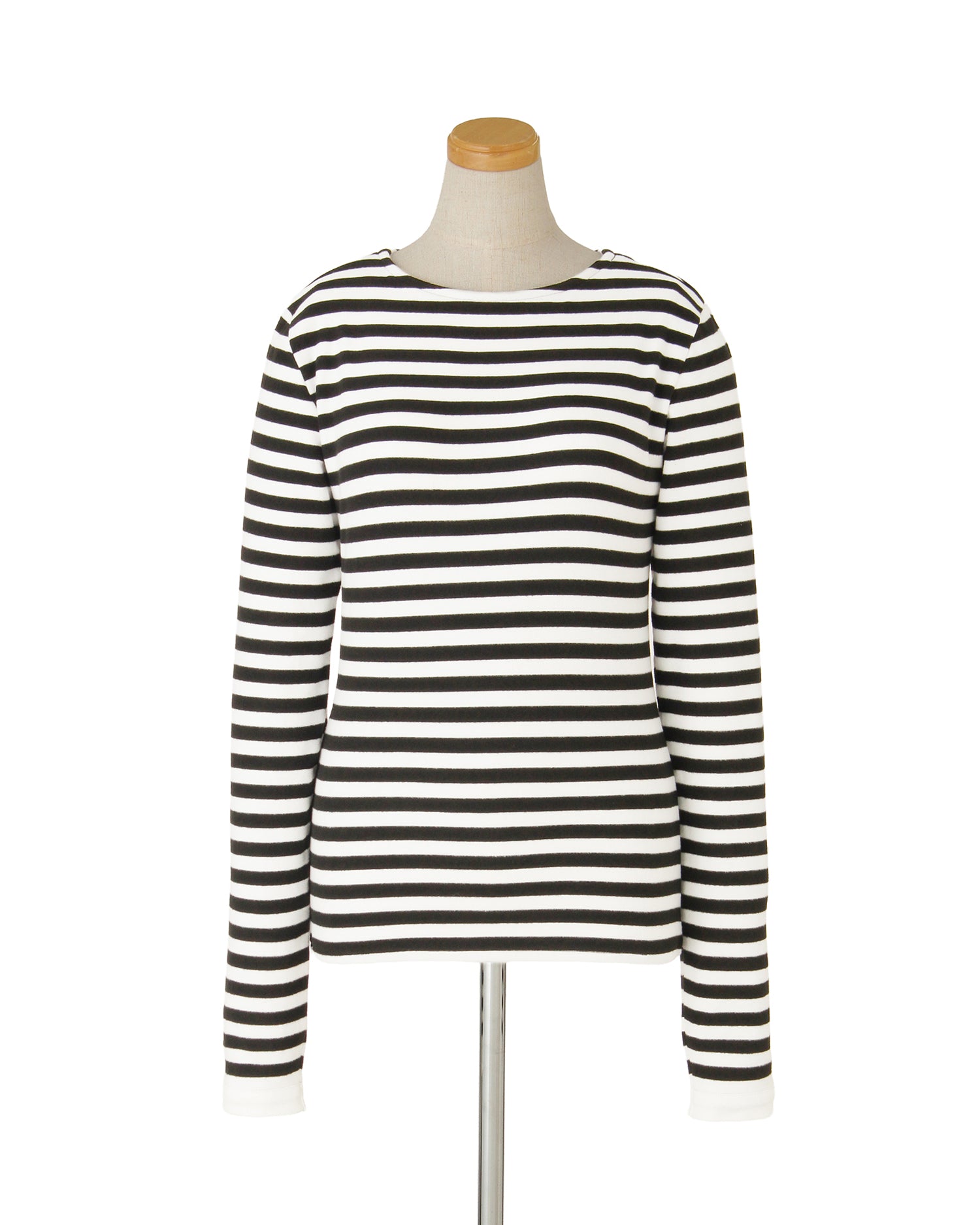 ジャージーカットソー＜ブラック×ホワイト＞