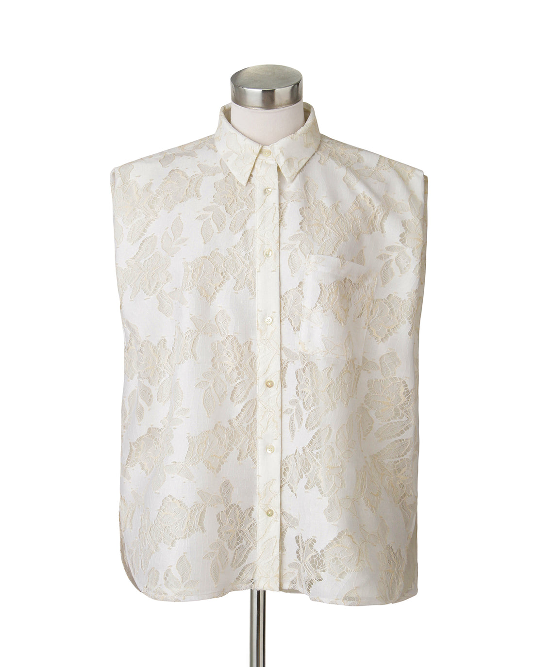 Lace sleeveless blouse (white)