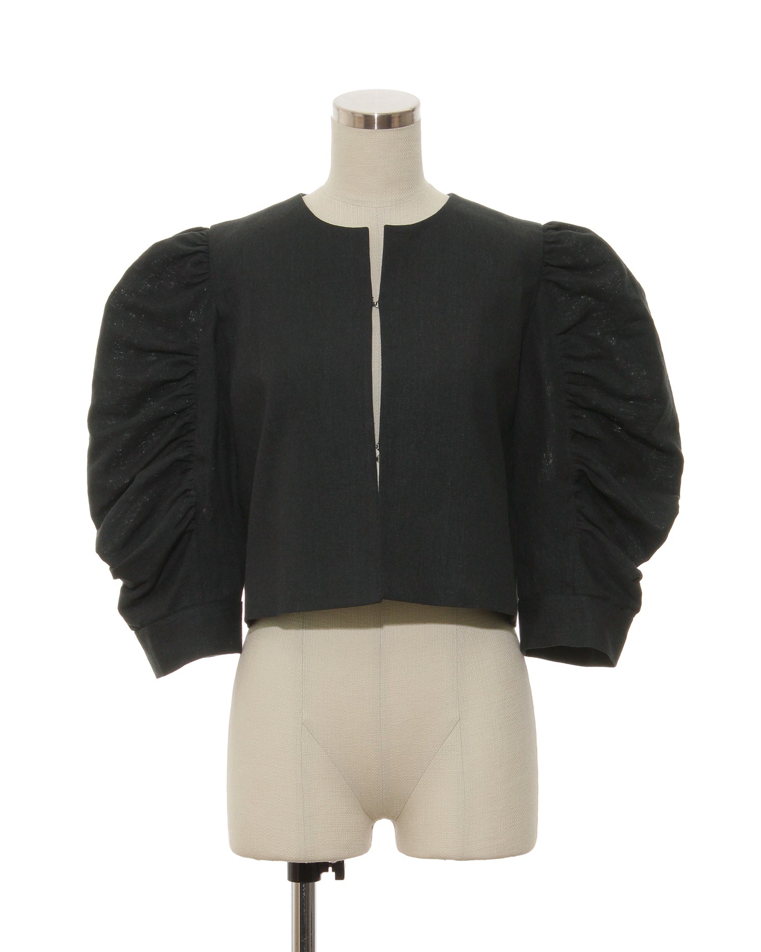 [SOLD OUT] Cotton linen short jacket &amp;lt;Black&amp;gt;