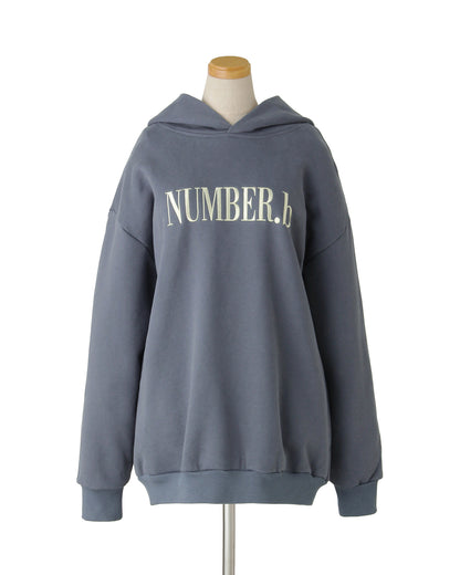 【POP UP STORE先行販売】NUMBER.b ロゴパーカ（刺繍）＜ブルーグレー＞