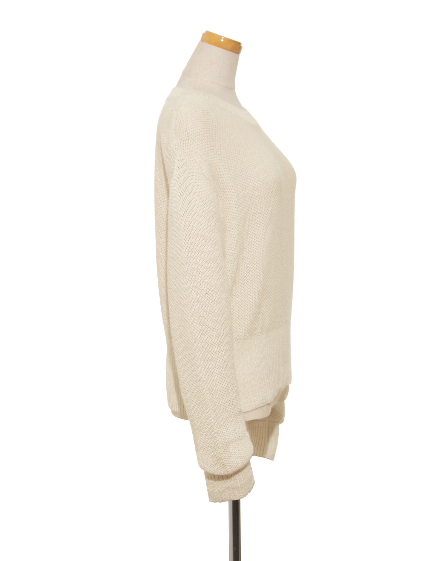 ＜TOQUE＞アルパカシルクハニカムメッシュニット＜オフホワイト＞