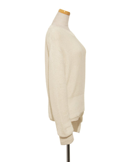 ＜TOQUE＞アルパカシルクハニカムメッシュニット＜オフホワイト＞