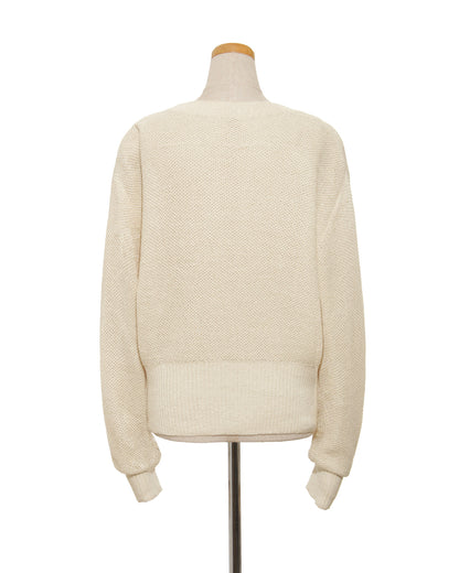 ＜TOQUE＞アルパカシルクハニカムメッシュニット＜オフホワイト＞