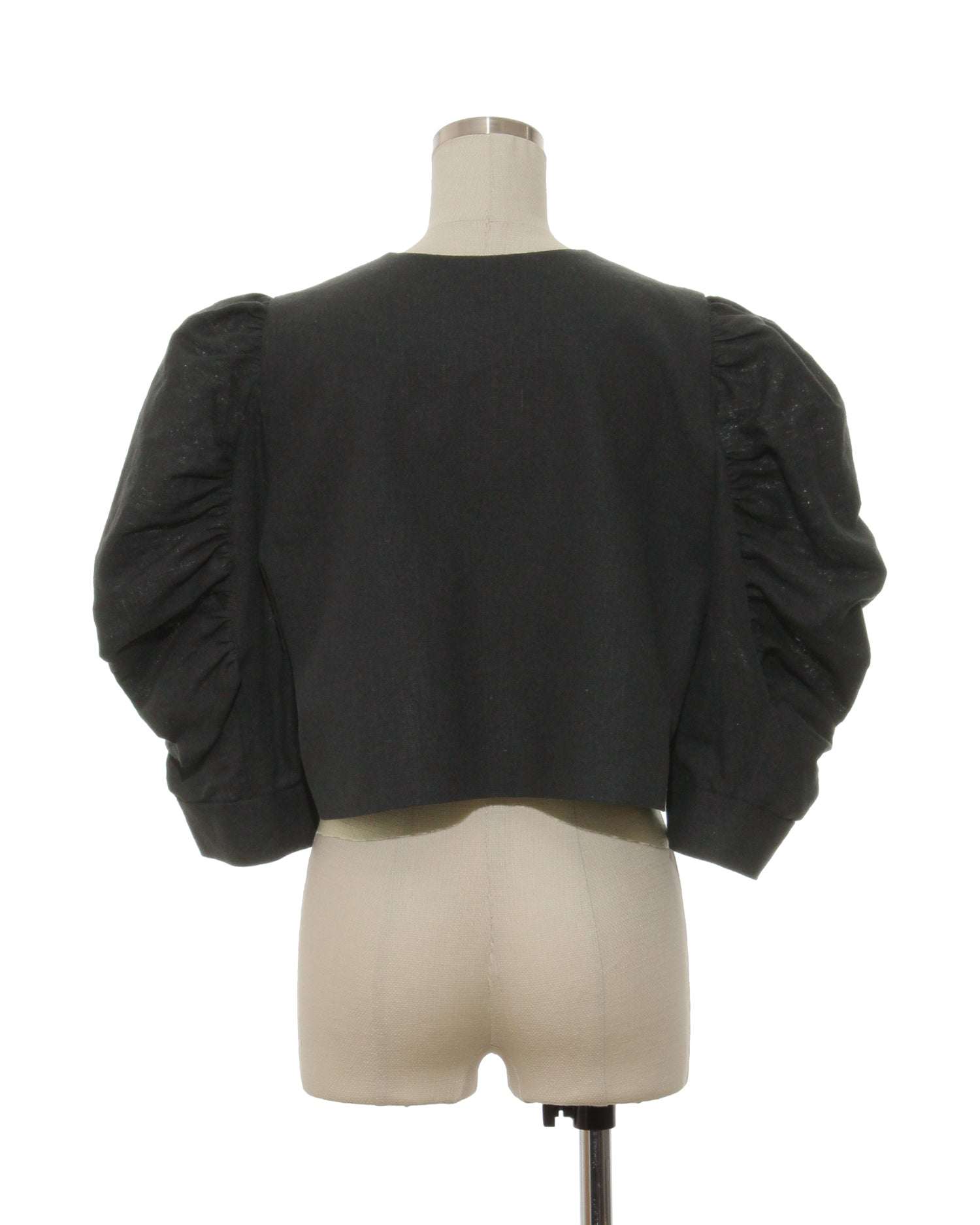 [SOLD OUT] Cotton linen short jacket &amp;lt;Black&amp;gt;