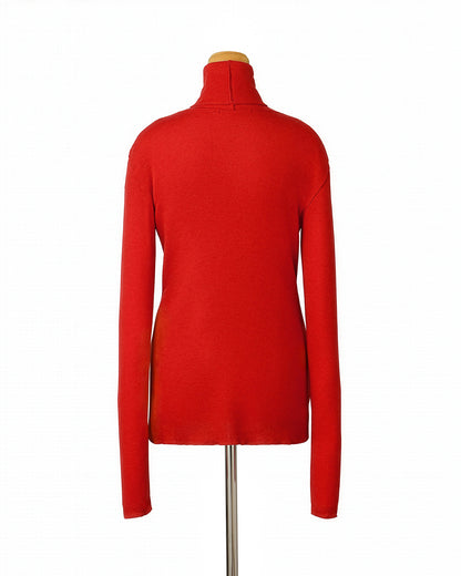 [New Color] Turtleneck Cut-and-Sew <red></red>